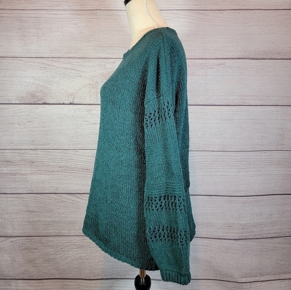 KNOX Rose Pullover Crew Neck Knit Sweater Green Size X-Small - Picture 2 of 7
